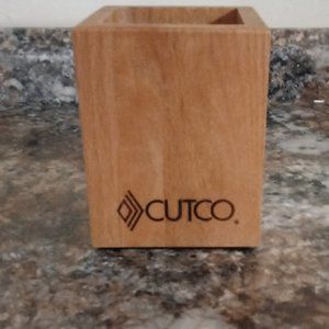 Cutco Wooden Utensil  Container Holder 4x4x5